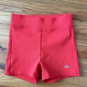 All Ribbed red biker shorts